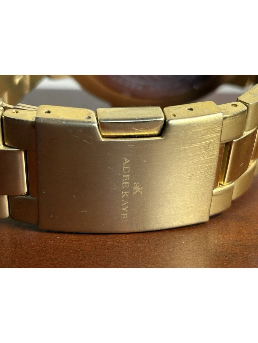 Adee Kaye AK7445-MG Men's Gold Tone Blue Dial Diver Style Watch 100M Japan Movt